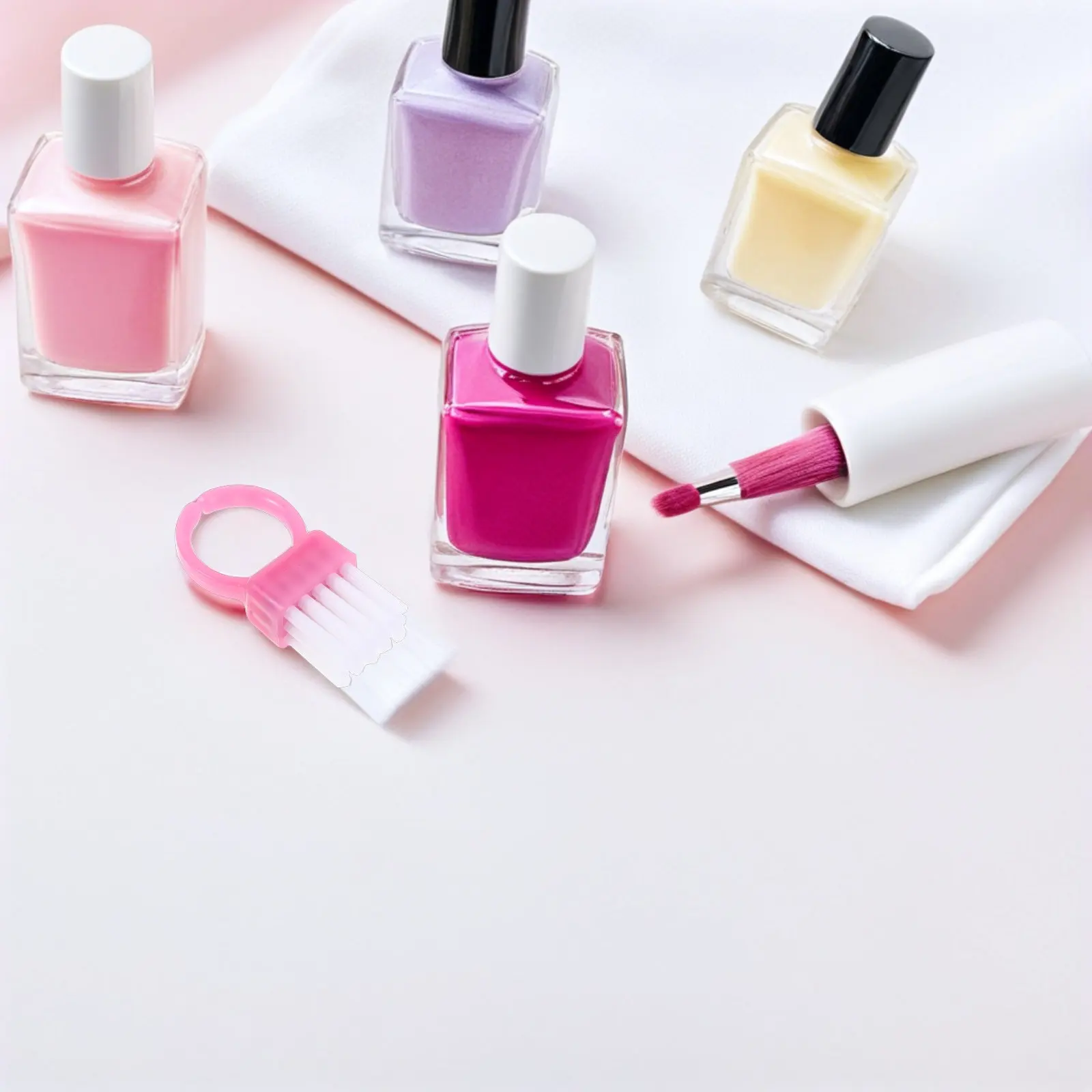 Reusable Nail Form Cleaner Brush with Firm Bristles for Acrylic Powder and Dust Removal Manicure Prep Brush Set