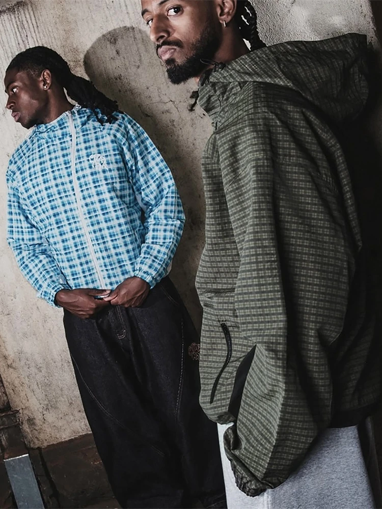 

Кардиган-куртка Mertra American Plaid на молнии с капюшоном, унисекс, в стиле ретро, свободного кроя, повседневная, пухонепроницаемая, верхняя одежда