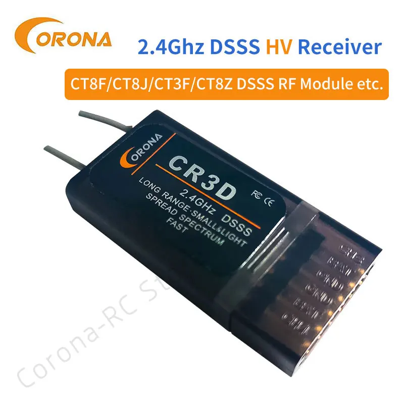 

2.4G CR3D CORONA 3-Channel Mini DSSS Receiver for CT8F/CT8J DSSS RF Moules For RC control driving flight Airplane helicopters