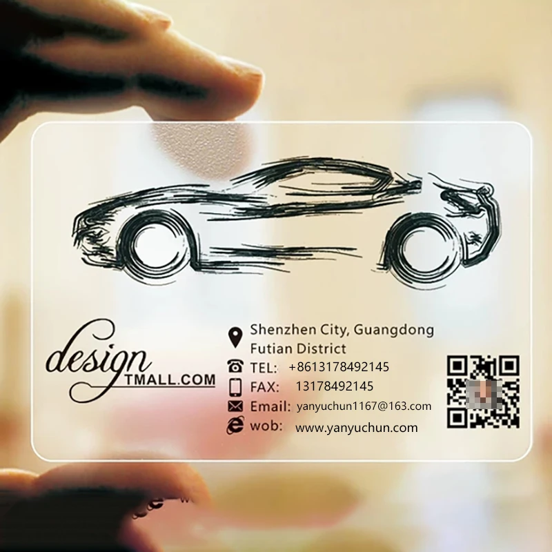 บัตรพีวีซีใสแบบกำหนดเอง 200 ชิ้น 500 ชิ้น บัตรพลาสติกกันน้ำสำหรับธุรกิจ ขอบมน ด้านหนึ่งเพิ่มหมึกสีขาว