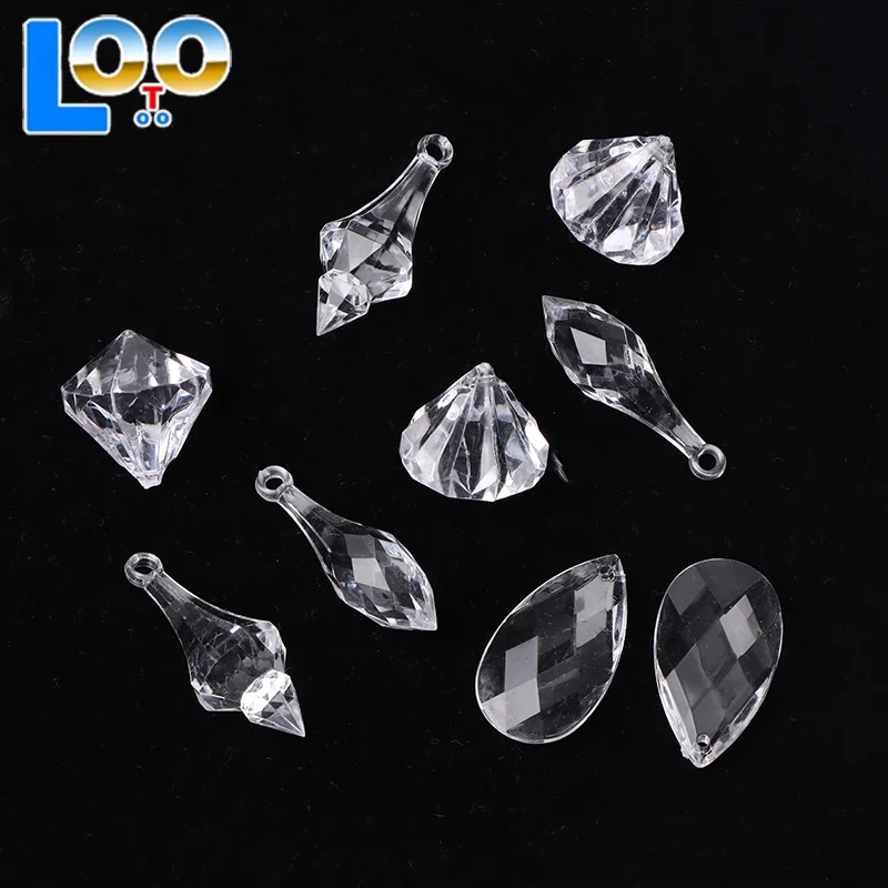 10 قطعة كريستال أكريليك قطرة قلادة المنشور الثريا الستار عيد الميلاد حفل زفاف الإضاءة عيد الميلاد مصباح أجزاء معلقة