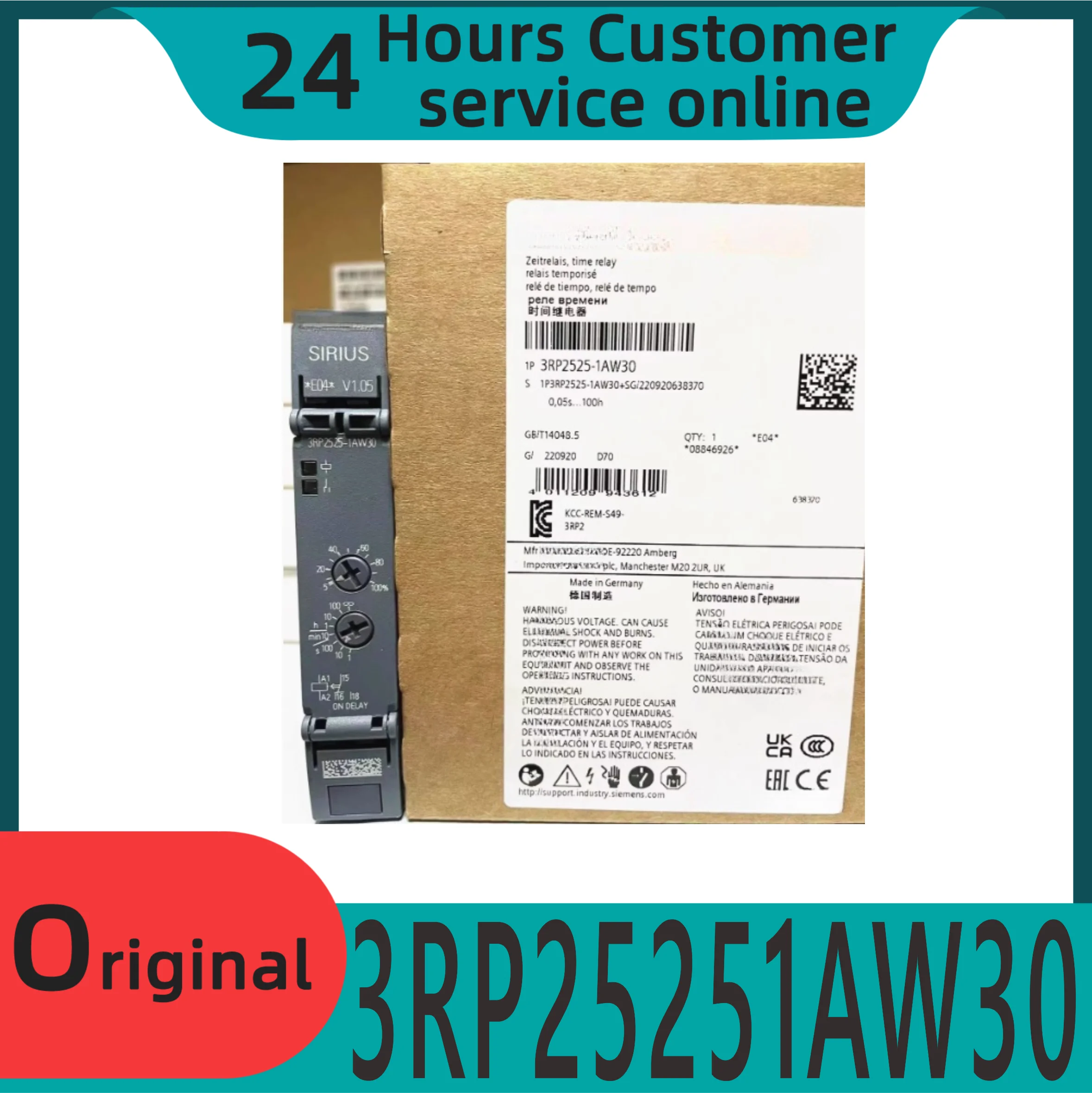 

New original 3RP25251AW30 time contactor 3RP2525-1AW30