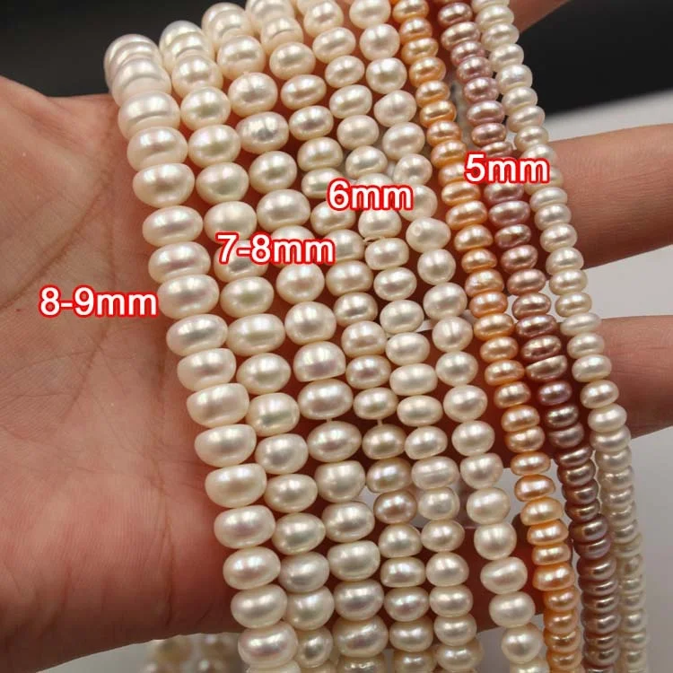 Hot sales 5-9mm oblate natural freshwater pearl for women necklace jewelry making