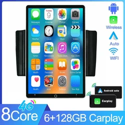 10.1 Inch 2Din Car Radio Android 14 Touch Screen Carplay GPS Navigation Rotatable Multimedia Player Stereo Universal Head Unit