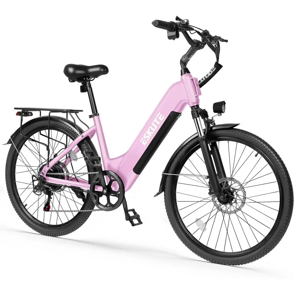 

Electric Bike or Adults-1300w Peak Ebike, 20MPH Step Thru Electric ycle，70Miles 840 WH Removable Battery e-Bike, 7-Speed 26'' ti