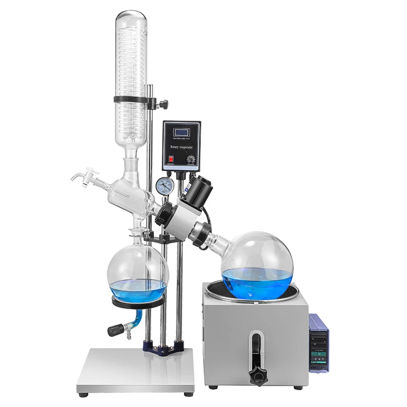 RE-201D Manual Auto Lifting with LCD Screen 5-120rpm Professional Rotary Evaporator Set Borosilicate Glass