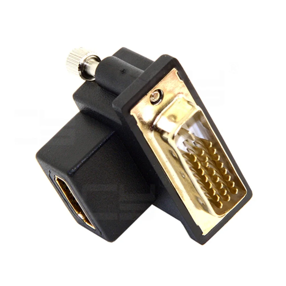 90 degrees up and down angled dvi male to HDMI compatible female pan adapter for computer