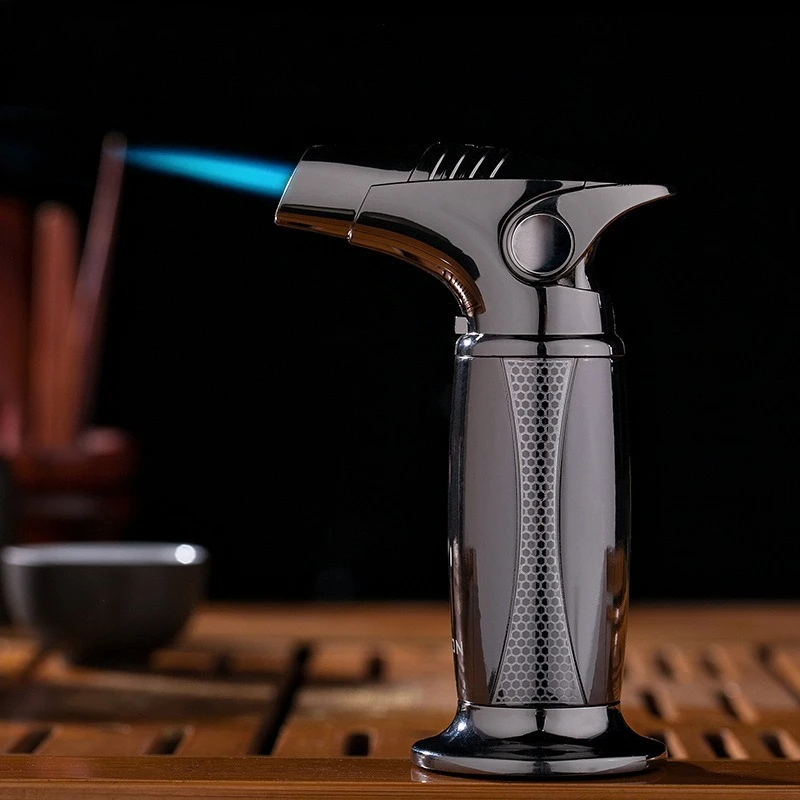 NEW Multifunctional Inflatable Windproof Metal Lighter Blue Flame Direct Charge Cigar Lighter Spray Gun Gifts for Men