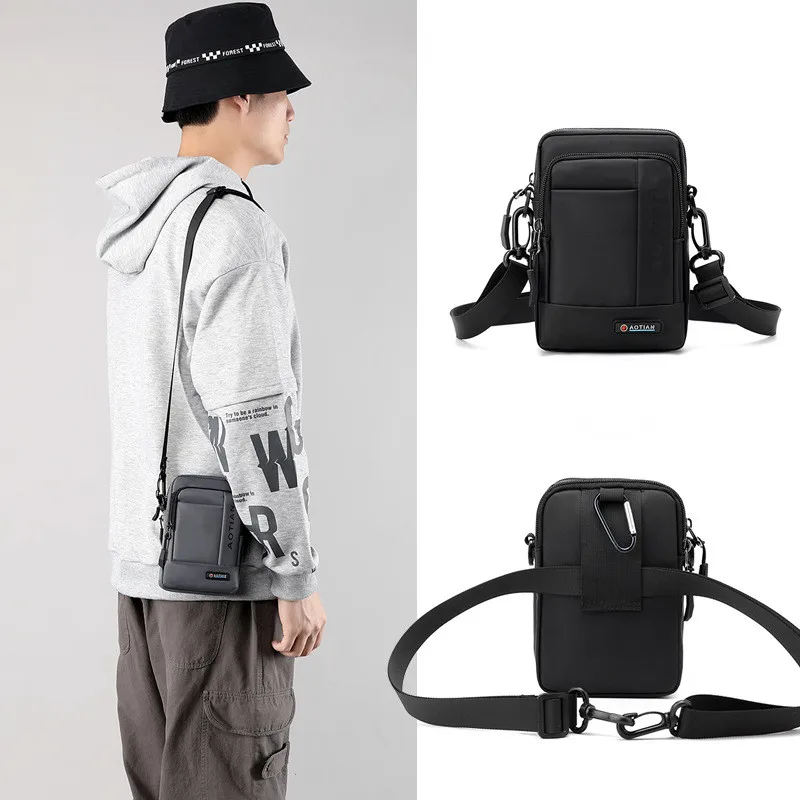 Small Shoulder Bags Men Mobile Phone Bags Mini Male Messenger Purse Lady Wallet New 2024 CrossBody Bag Sports Wallet Waist Bag