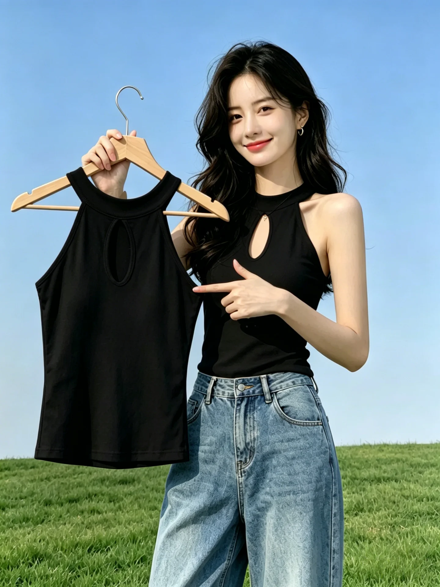 

Women's 95 Cotton Halter Neck Tank Top Slim Fit Sexy Back Design Spring Summer New Style Large Size Inner And Outer Wear