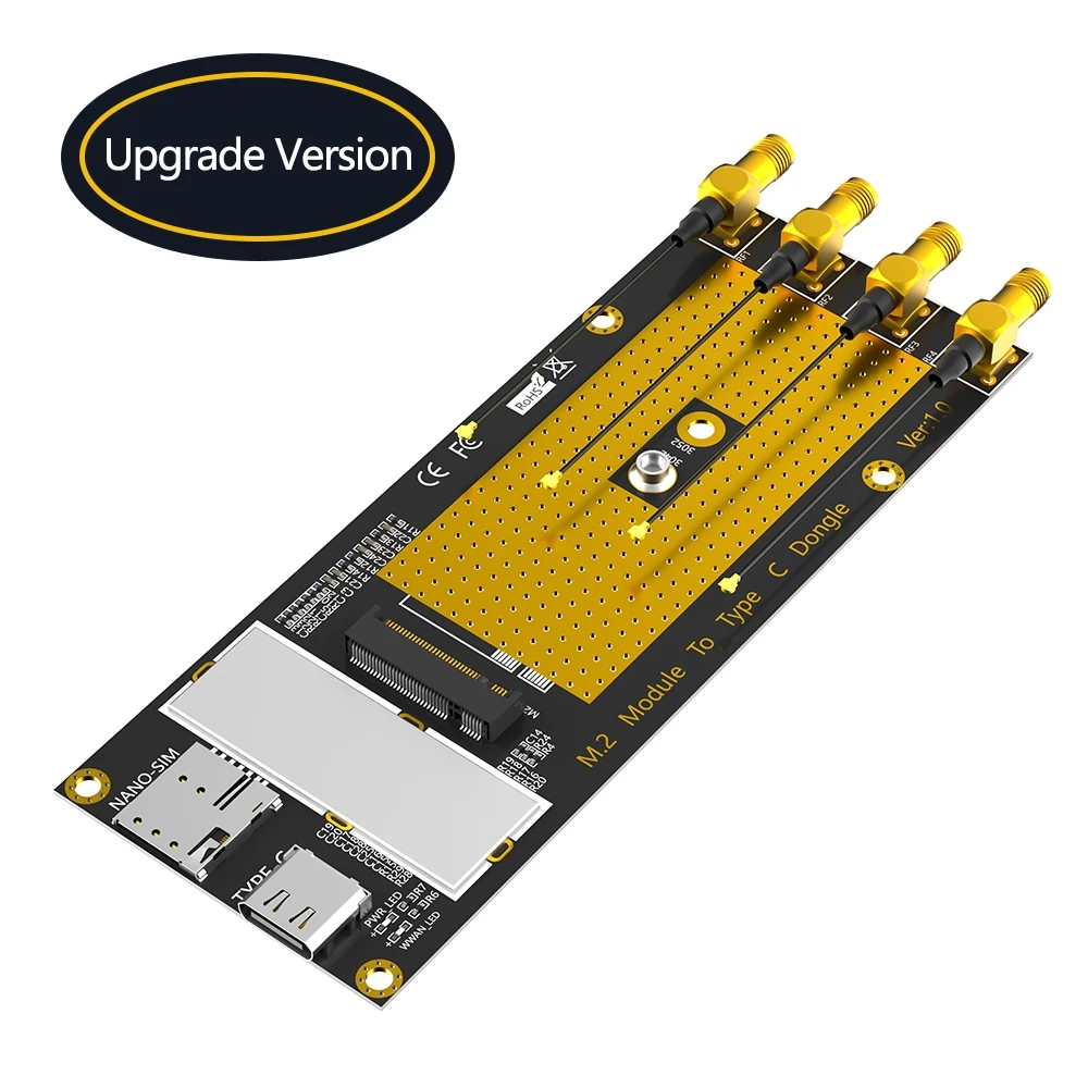 M.2 3G/4G/5G Module to Type C/USB 3.0 Adapter with NANO SIM Slot for RM500Q/RM500U /GM800 Module