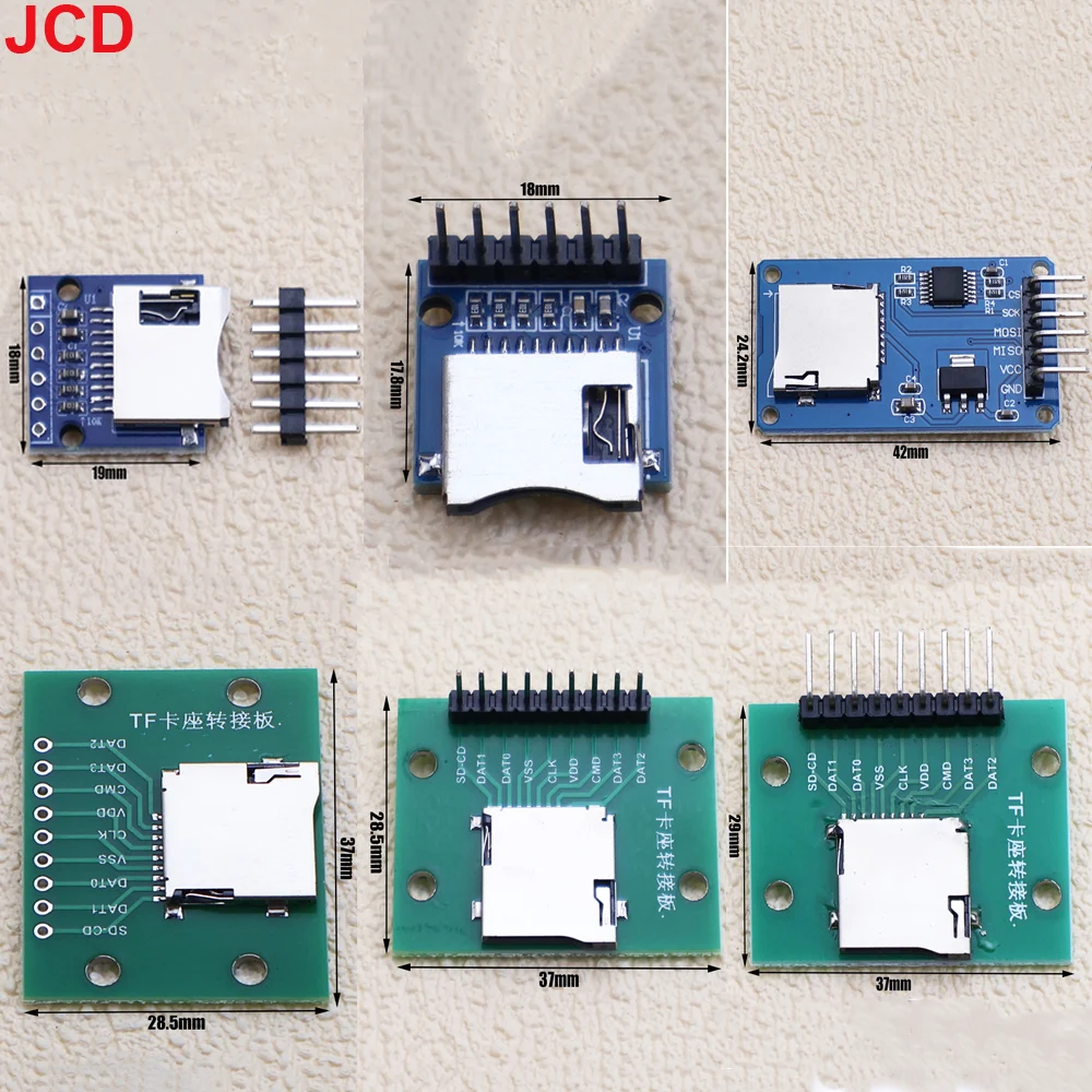 JCD 1/5/10pcs Micro SD Card Mini TF Card Reader Module SPI Interfaces With Level Converter Chip 5V/3.3V For Arduino DIY KIT