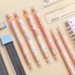HEYEJET 1 Pieces 0.5mm Honey Peach Cute Press Automatic Mechanical Pencil School Office Supplies Student Stationery Gift Refill