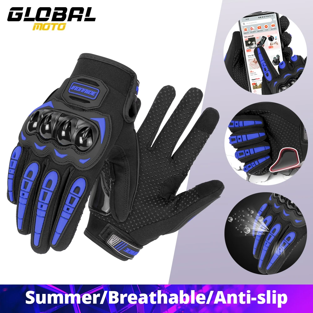 

Men's Motorcycle Gloves Touch Screen Motocross Full Finger Gloves Outdoor Motorbike Non-slip Riding Gloves Breathable M-2XL