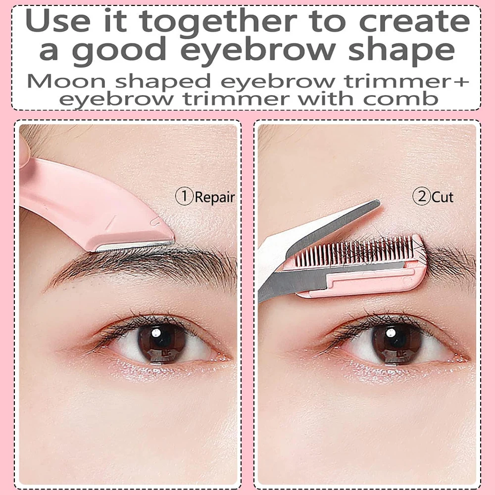 Eyebrow Scissors for Women Eyebrow Trimmer Scissors with Comb Eyebrow Shaping Cut Comb Scissors Beauty Accessories for Men Women