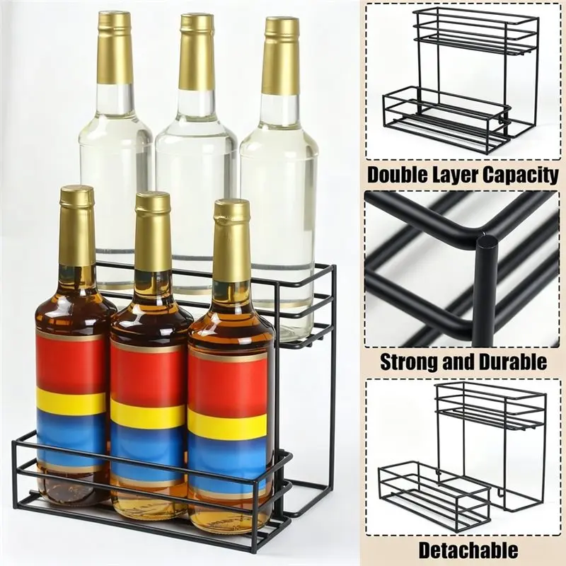 B23B Coffee Syrup Rack (6 Bottle Capacity), Organizer For Coffee