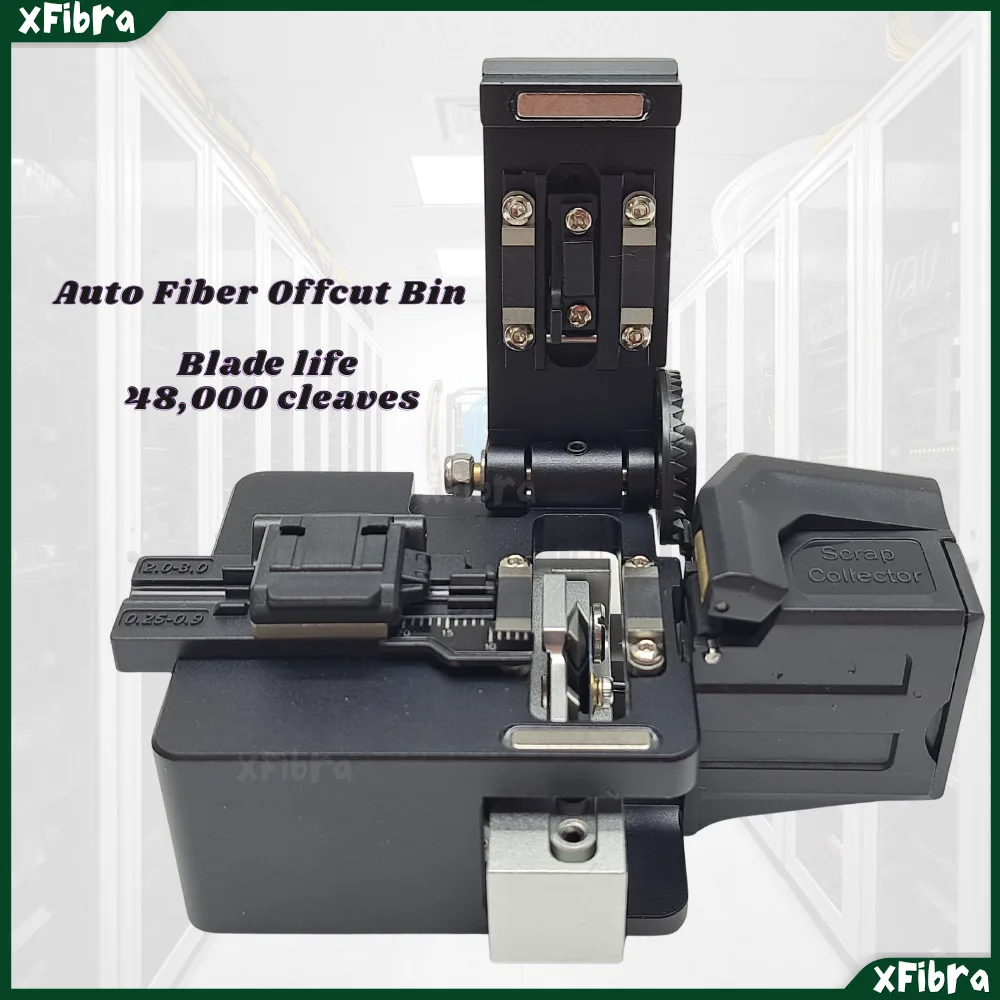 Przecinarka do włókien optycznych JILONG KL-21C, ulepszona, precyzyjna, z automatycznym odcięciem i pojemnikiem na odcięte włókna, 48000 przycinania.