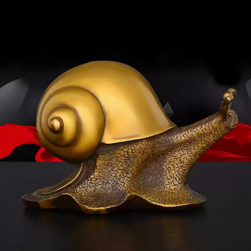 

China Chinese Folk Fengshui Brass Copper Lucky Animal Snails Statue Sculpture Collection Ornaments Statues for Decoration