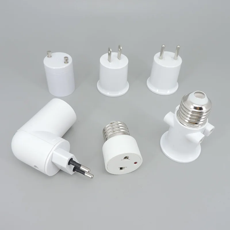 AC E27 GU24 EU US to E27 EU US type Converter Plug LED light Bulb Base Power Socket Holder lamp Adapter ON OFF Button Switch q1