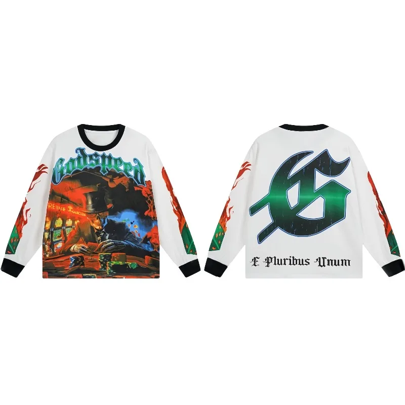 

Мотоциклетная футболка с 3D принтом, мужская рубашка для верховой езды с длинными рукавами, быстросохнущая легкая дышащая байкерская одежда