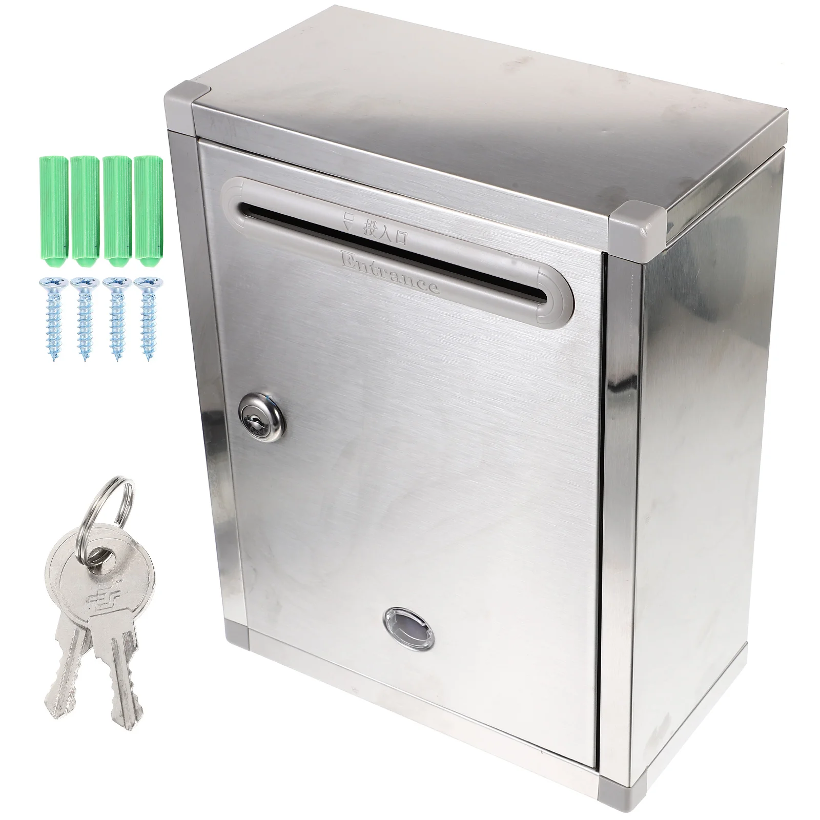 2101 Large Size Stainless Steel Mailbox Durable Rust Proof Outdoor Wall Mount Decorative Mailboxes Garden Supplies With Clear