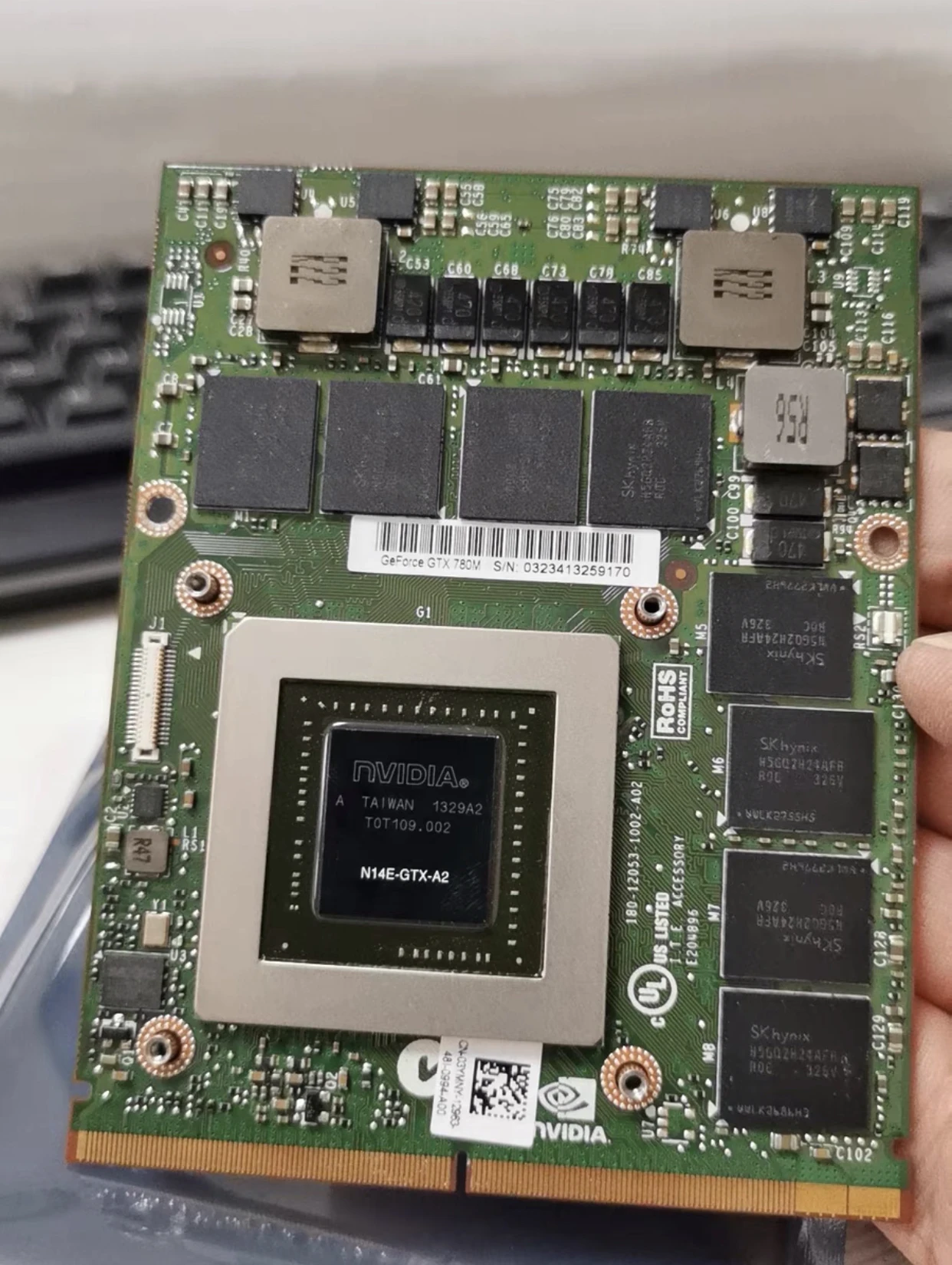 Original GTX780M For Dell M18X R2 R3 R4 M17X R4 R5 GTX 780M GDDR5 4GB N14E-GTX-A2 VGA Display Graphic card