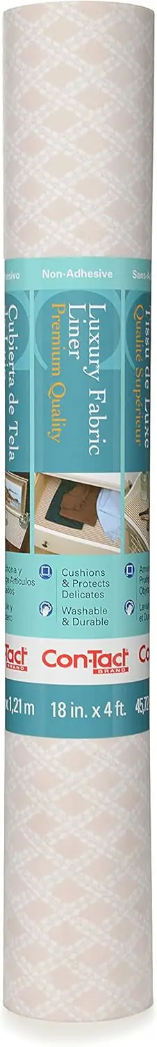 

Luxury Fabric Shelf Liner, Non-Adhesive Drawer Liner, 18" x 4', Pale Gray, 1 Roll