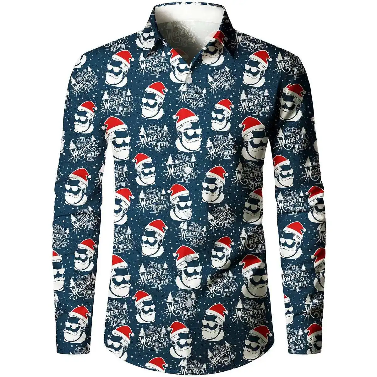 

Long Sve 3D Digital Printed Men's irt Ultra-ort Sle Commute Faion Ice Sensation Sun Protection Treaent Cotton Blend