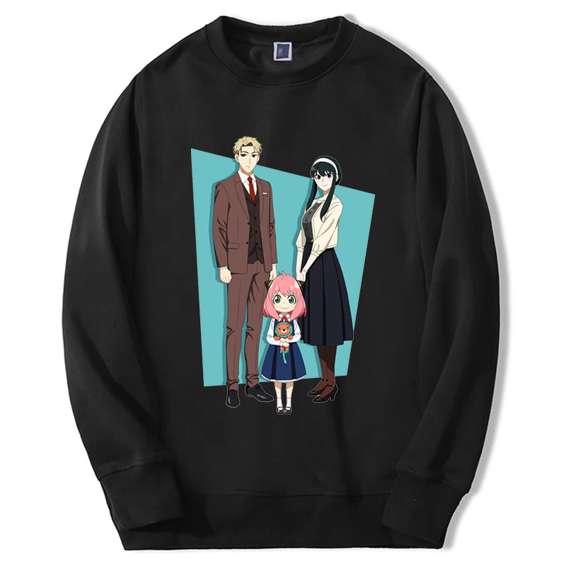 

SPY×FAMILY Japan Anime Sweatshirts Mens Hoodie Cute Cartoon Girl Anya Forger Print Pullover Casual Harajuku Casual Streetwear