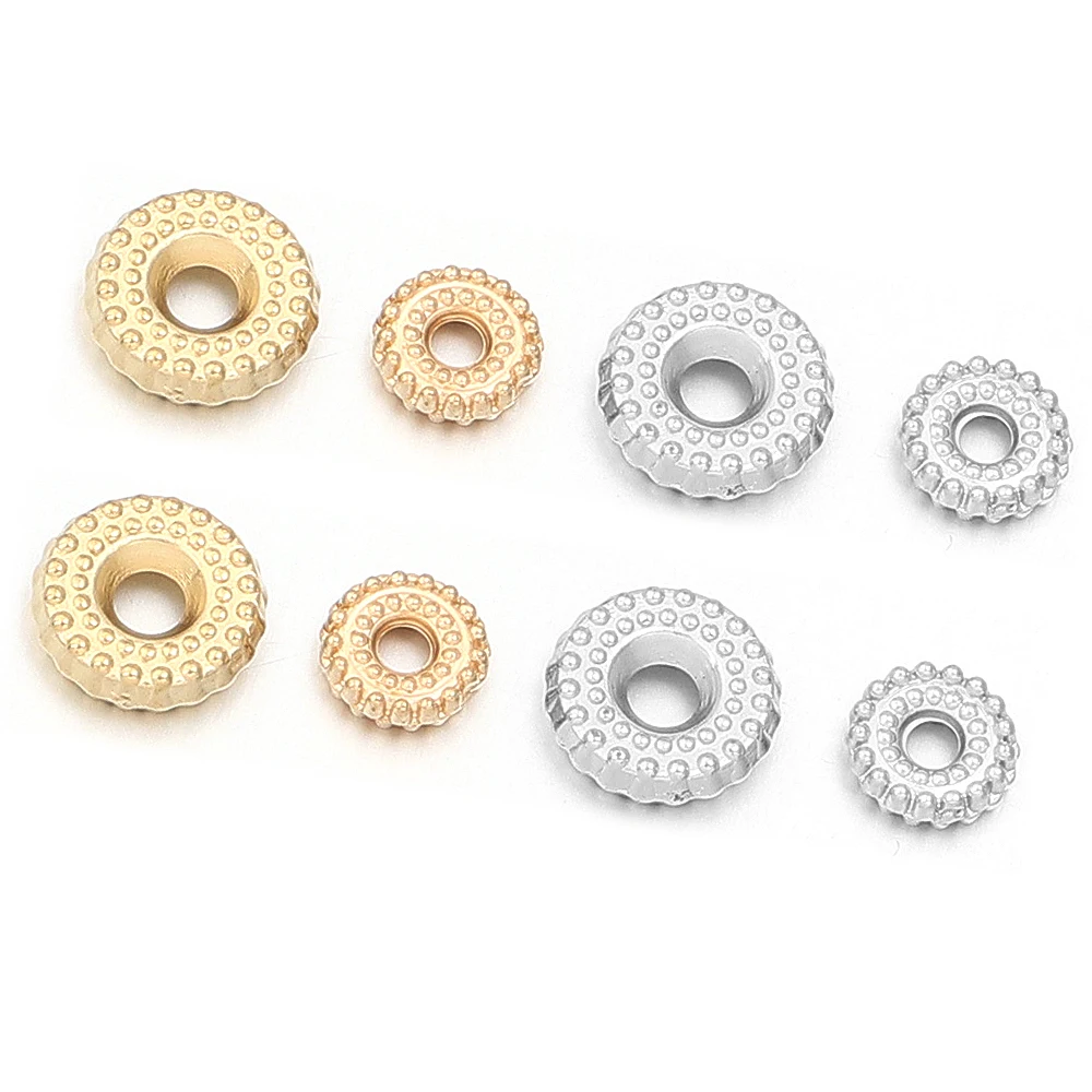 200 pz/lotto CCB Cerchio Perline Allentate Del Distanziatore Piatto Rotondo Foro Grande Perline Per La Produzione di Gioielli FAI DA TE Collana Del Braccialetto Accessori