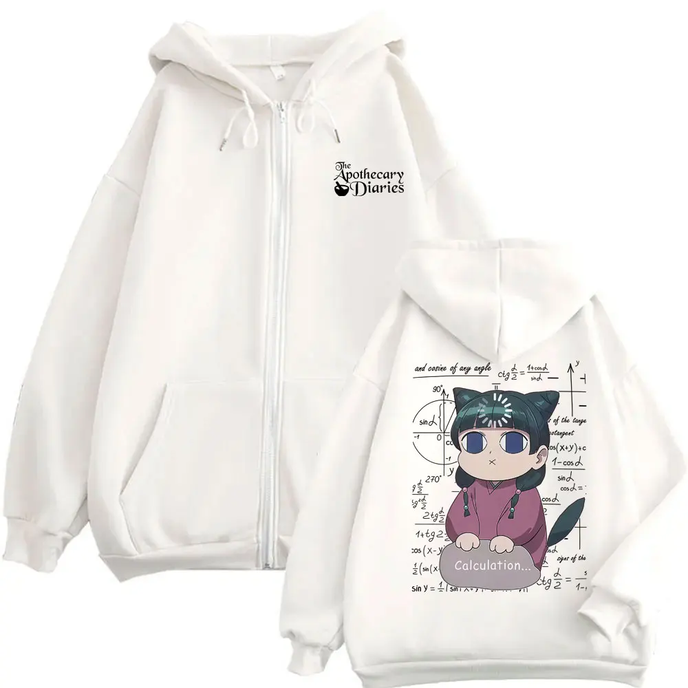 

Anime The Apothecary Diaries Kawaii Cute Maomao Graphic Zipper Hoodie Men's Women's Casual Fleece Cotton Oversized Zip Up Jacket