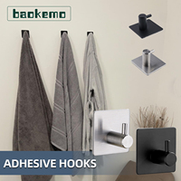 4 Pcs Self Adhesive Hooks Home Kitchen Wall Door Hook Clothes Coat Bag Key Hanger Bathroom Towel Holder Storage Rack