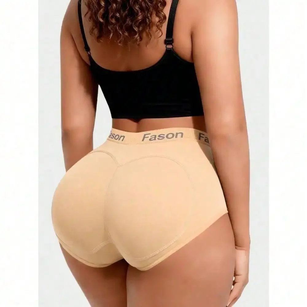 Women Fake Butt Shaping Pants,Triangle Lifting Shapewear Panty With Removable Sponge Pad,Solid Enhancer Control Panties