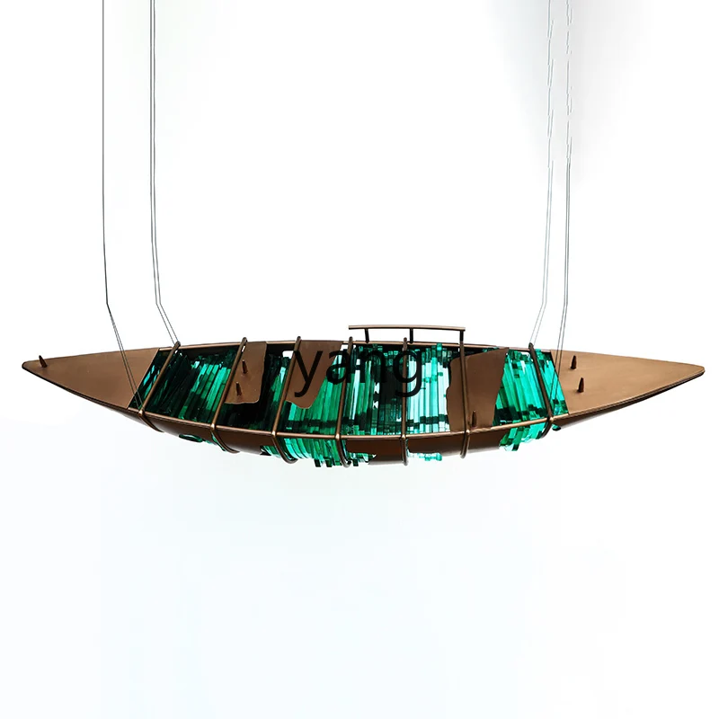 x'y'y transparent resin fiberglass combined with sculpture pendant abstract boat ornament