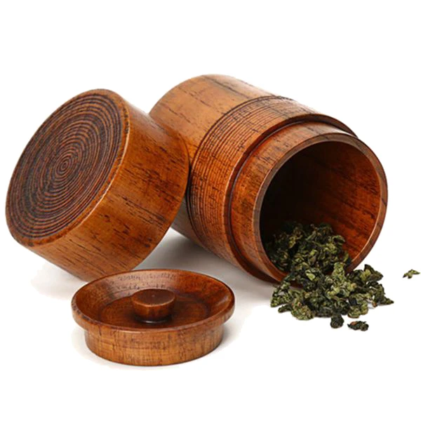 Wooden Tea Pot Handmade Kung Fu Tea Set Portable Travel Tea Storage Candy Nut Coffee Bean Powder Boxed Sealed Can,1 Pcs