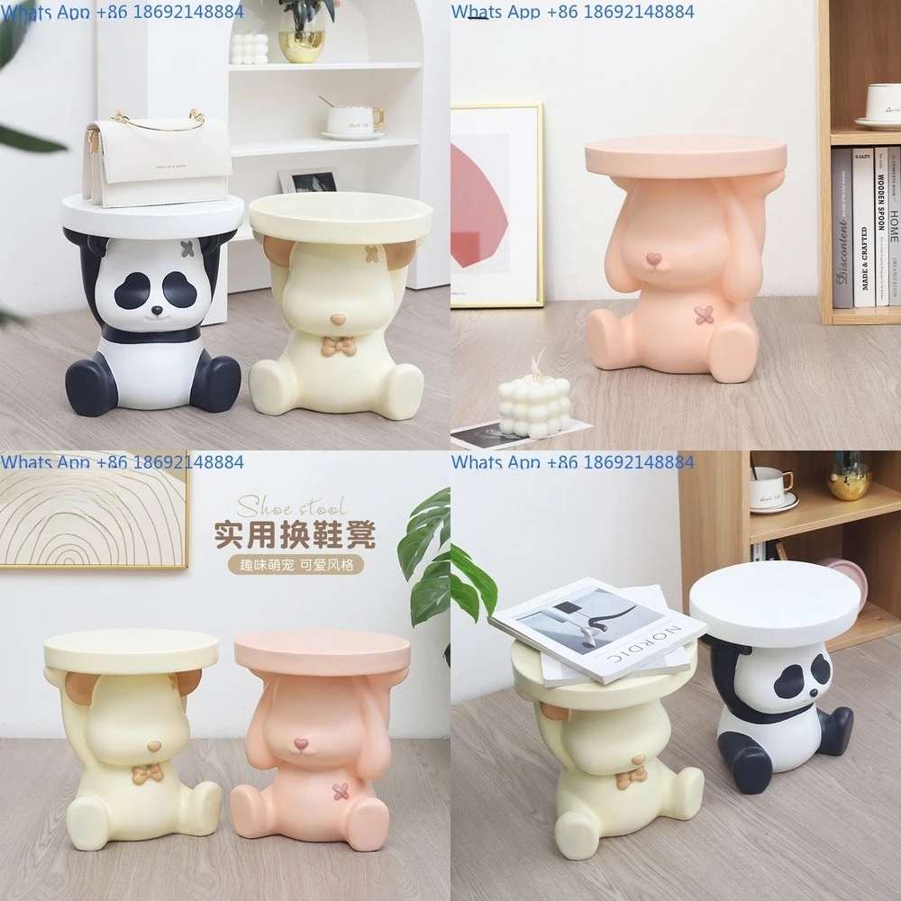 

Creative Rabbit Shaped Bench for Home Entryway Living Room Decorative Floor Seating Footrest