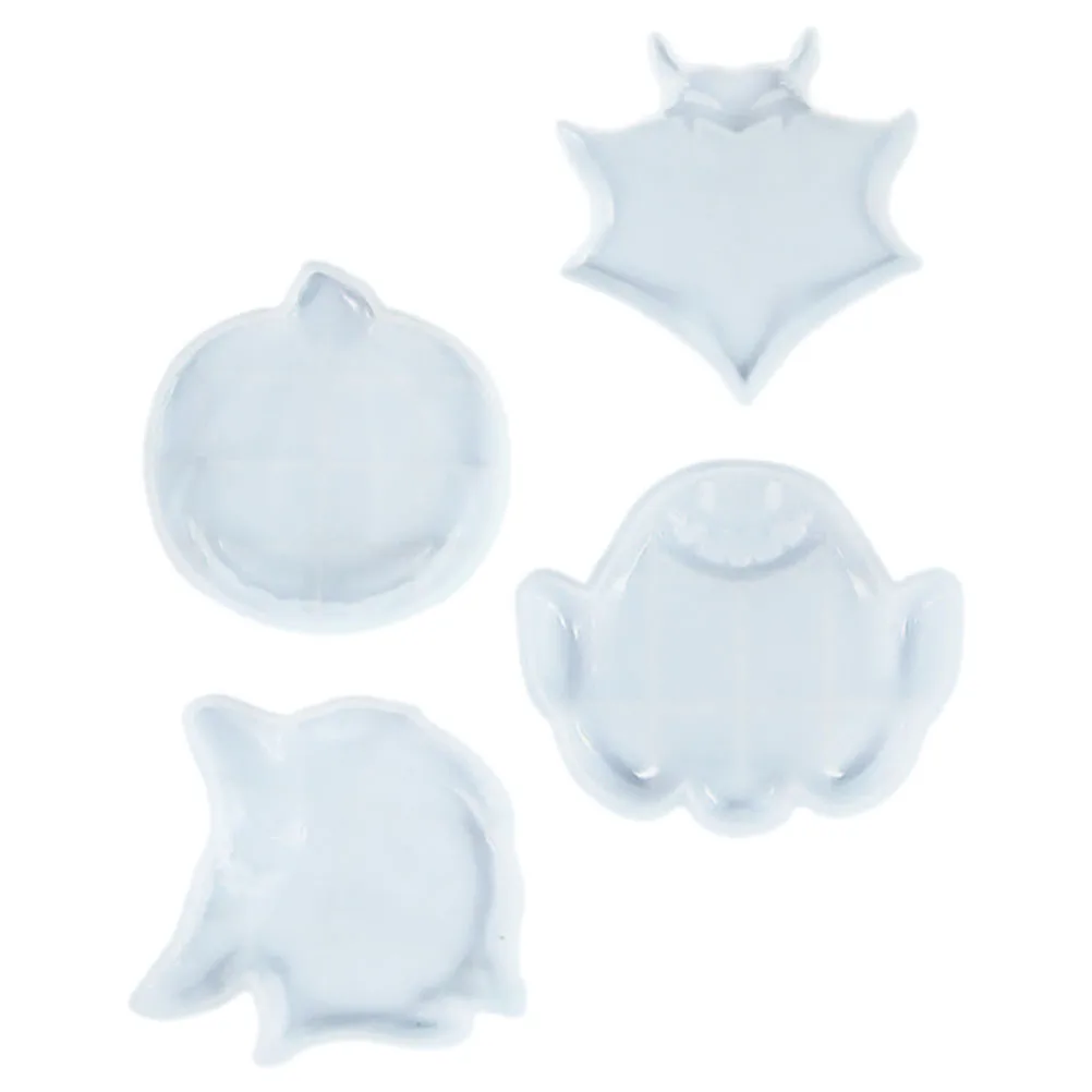 

4pcs Coaster Molds Halloween Ghost Bat Tree Resin Casting Supplies Resin Mold Coaster Kitchen Accessories