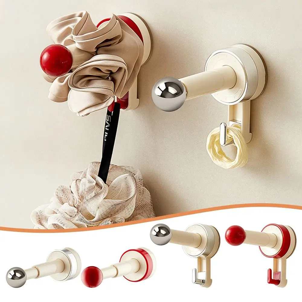 

New Retractable Clothes Drying Rack Punch-free Multifunctional Round Ball Hook Suction Cup Clothes Hooks