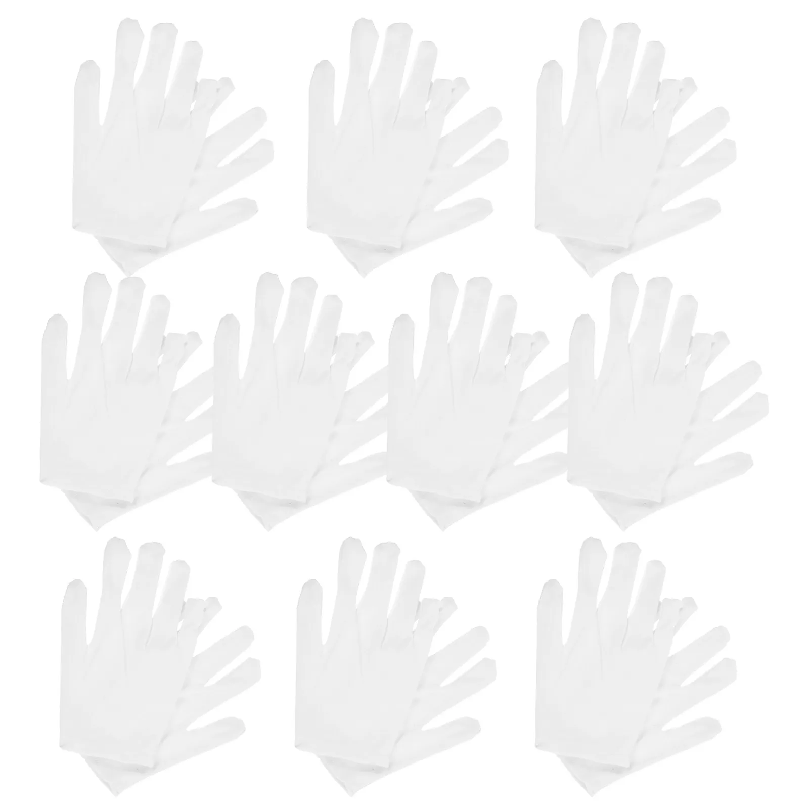 

10 Pairs White Jewelry Gloves Cotton Hand Gloves Soft Stretchable Sweat Resistant for Jewelry Polishing Inspection Handling