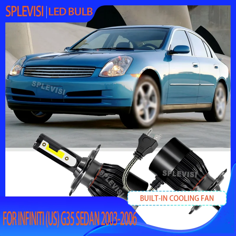 

Heat-Resistant LED Headlights with Aluminum Body and Fan 2-side COB Chips For INFINITI (US) G35 SEDAN 2003 2004 2005 2006