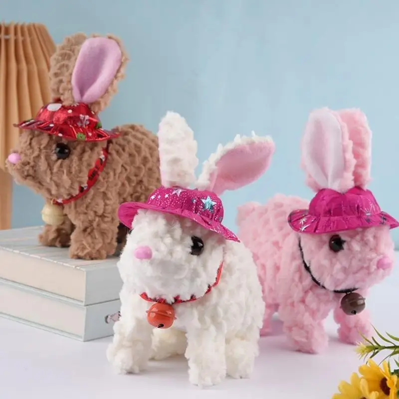 Interaktywny elektryczny pluszowy królik, który chodzi i mówi dla dzieci w wieku od 3 lat Miękka, realistyczna zabawka do zabawy