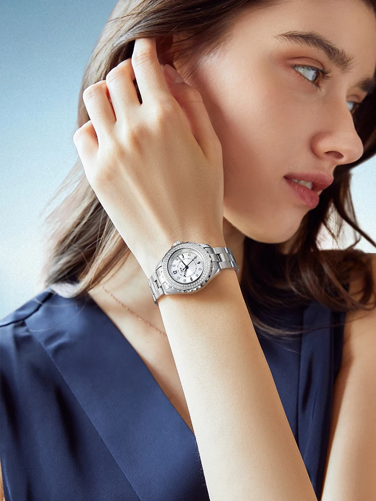 CARNIVAL Fashion Quartz Watches for Woman High End Switzerland Watch Ladies Sapphire Glass Luminous Waterproof Reloj Para Mujer