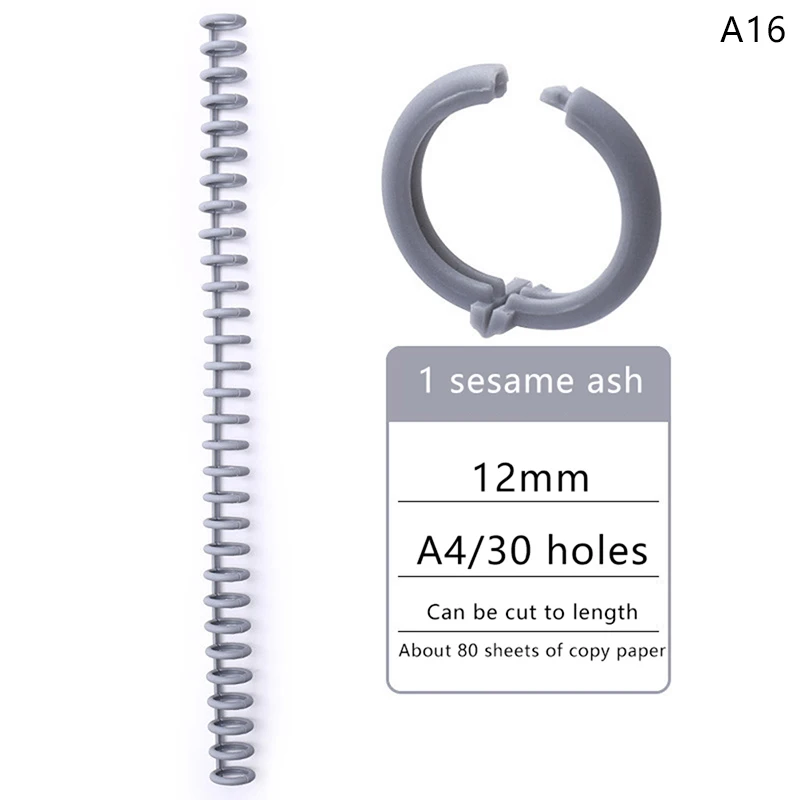 30 Holes Loose-leaf Plastic Binding Ring Spring Spiral Rings