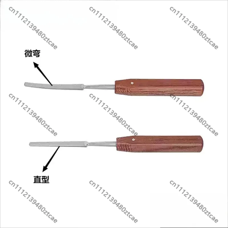 Veterinary Wood Handle Bone File Straight Curved 5mm Width, Small Animal Pet Fracture Trimming Orthopedic Manual Surgical Tool
