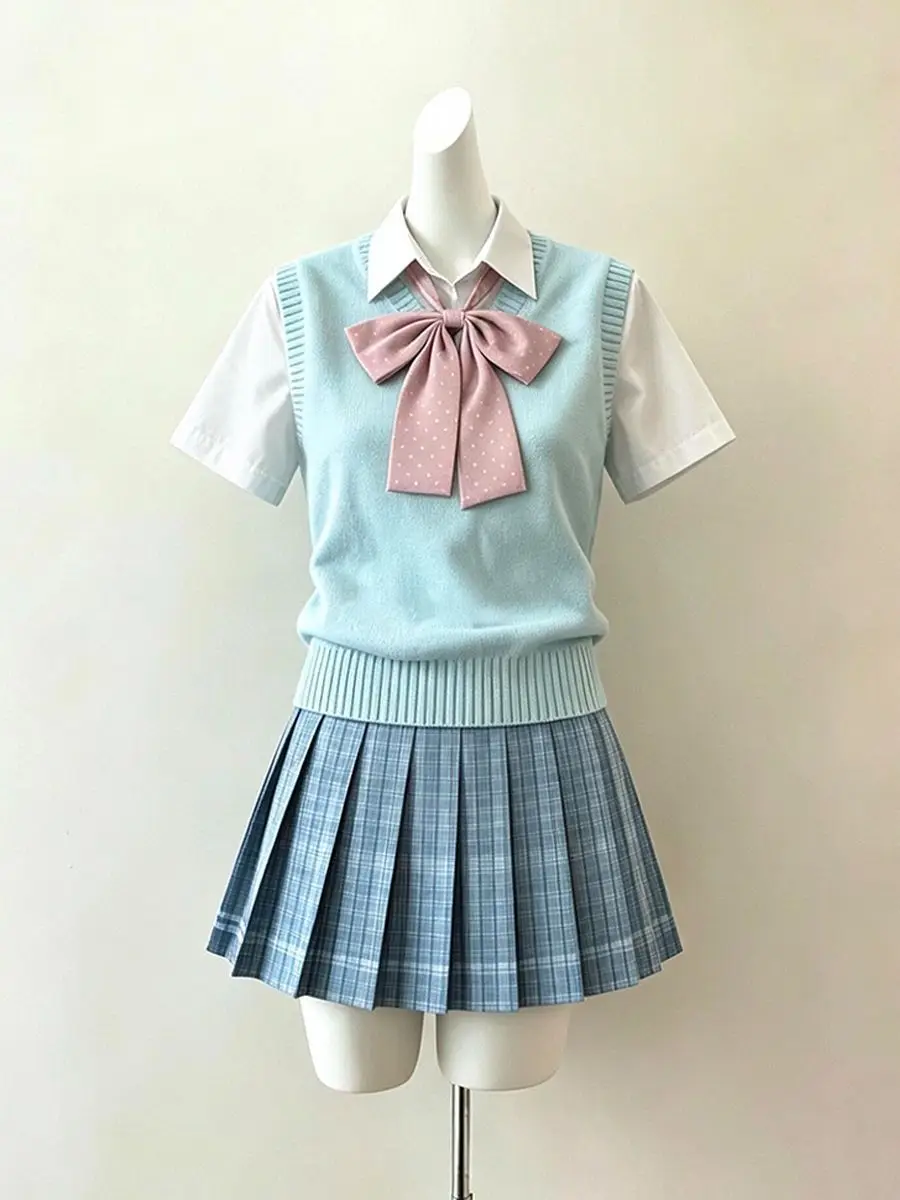 Summer Japanese Lolita Women's 2 Piece Set Chic Party Preppy Style Club Daily Birthday Y2k Vintage Sweet Korean Fashion Outfits