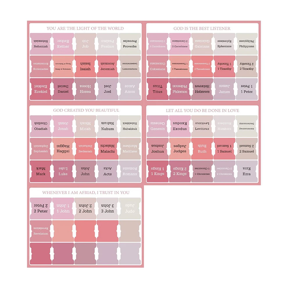 

75Pcs Laminated Bible Tabs Large Print Bible Book Tabs Tear-resistant Bible Index Book Tabs Bible Study Journaling Supplies