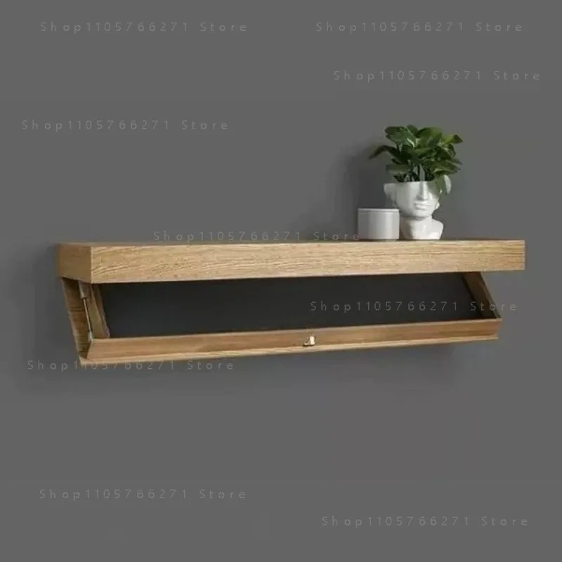 Wood Floating Wall Shelves Magic Flap Hidden Shelf with Secret Compartment Wall-mounted Storage Wood Furniture Storage Box