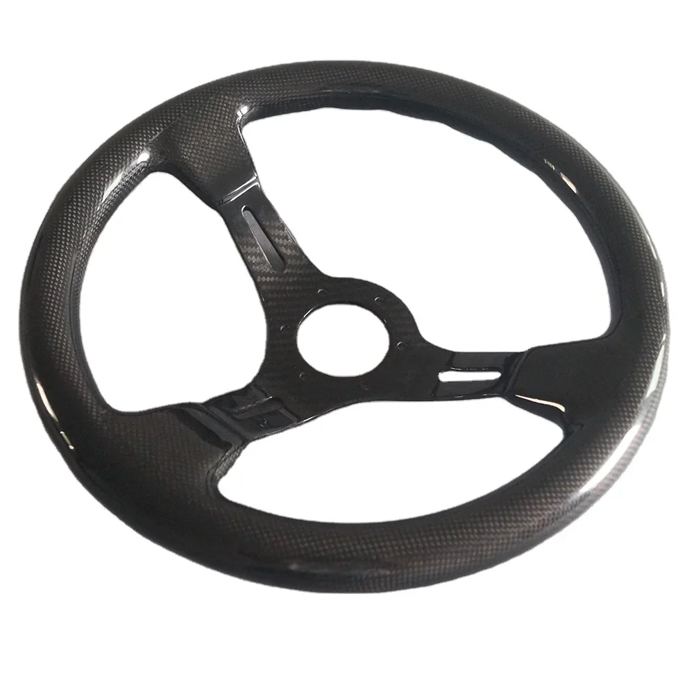 Steering Wheel  Carbon Fiber Round Steering Wheel 35cm diameter