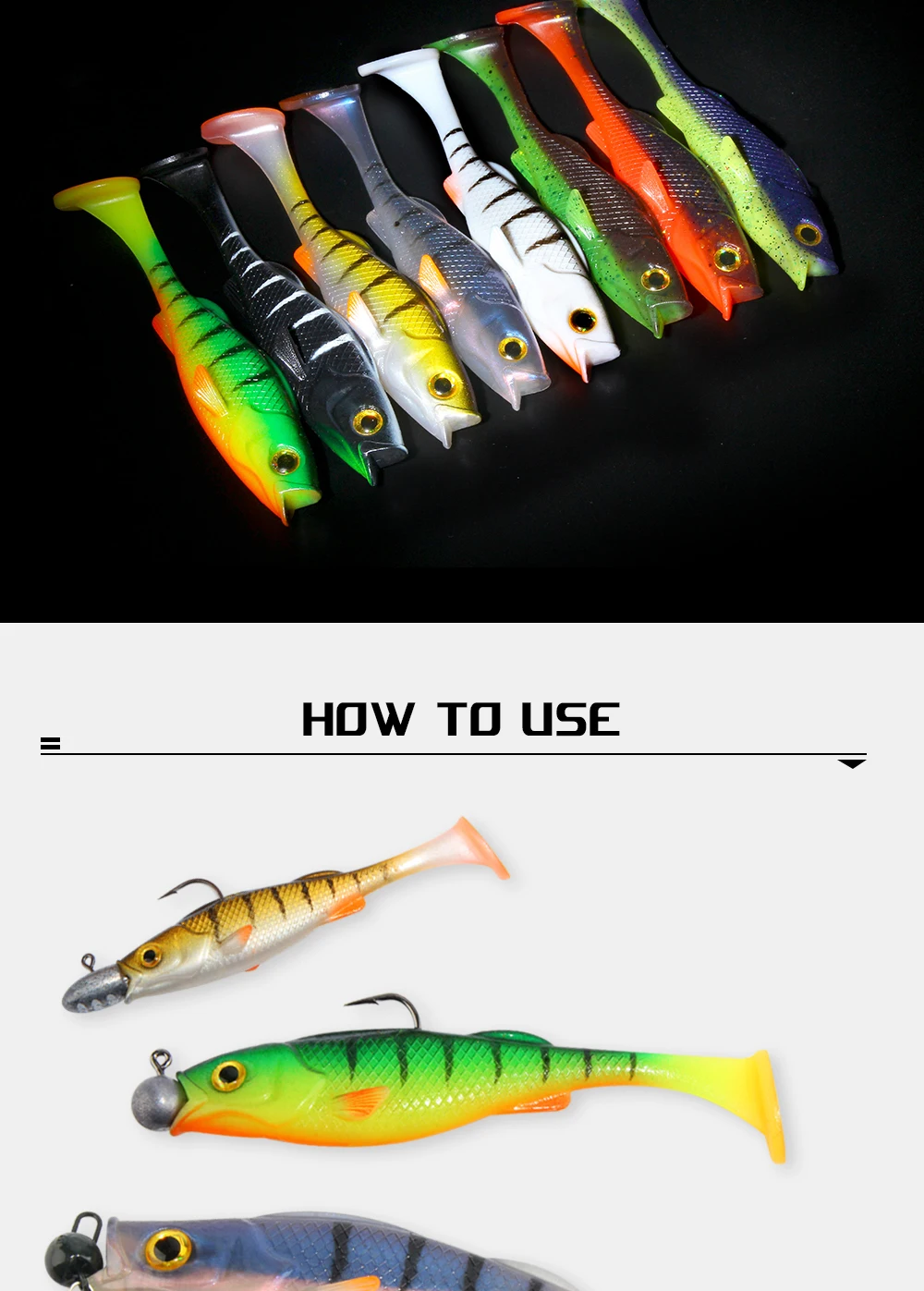 Spinpoler Soft Swimbait Shad Bait Vigour Barsch 7cm 11cm 14cm UV Angelköder Paddel Schwanz Salzwasser Meer Hecht Forelle Leurre Souple – Detail 6