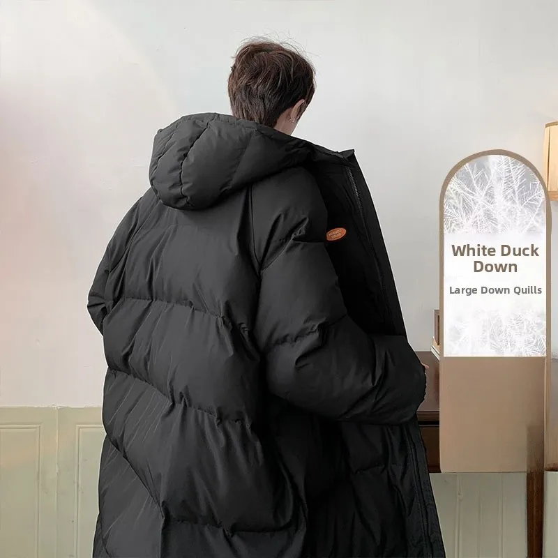 

Ультратеплое удлиненное пуховое пальто для мужчин, зимнее, супертеплое, до -40 градусов Цельсия, морозостойкое, больших размеров, хлопковое.